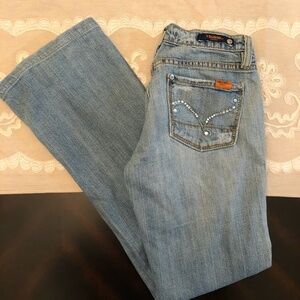 *VIGOSS* Light Wash Bling Pocket Denim Jeans